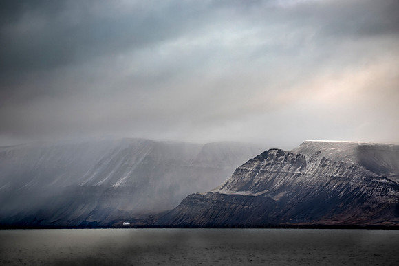 Solitary House below the Cliffs of Spitsbergen