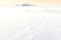 Frozen Van Mijenfjorden, in the evening. Svalbard.